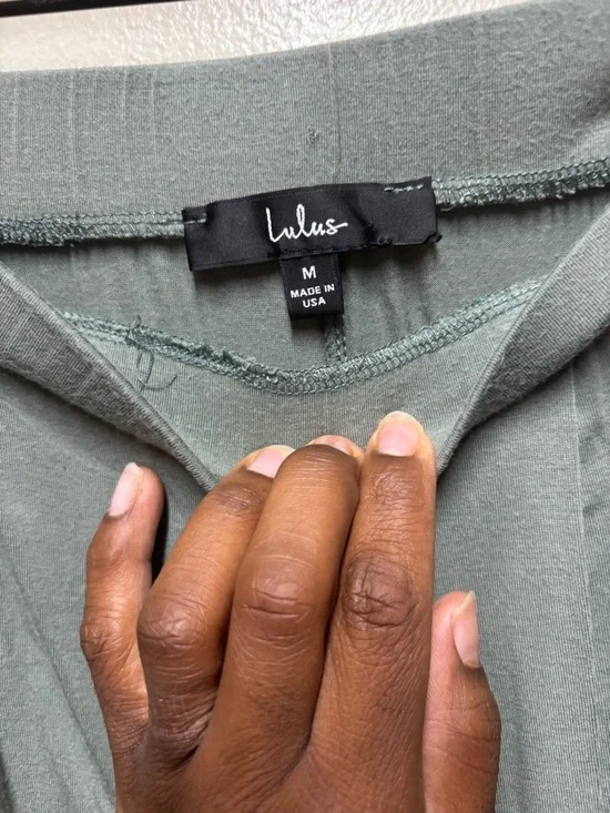 Lulus Knockout Sage Green Wide-Leg Pants medium 30L - Picture 4 of 10